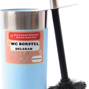 Toiletborstel Delaram mat blauw / wc borstel rond 24cm