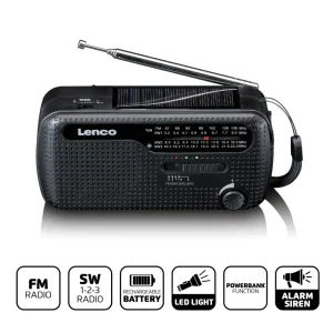 Noodradio opwindbaar met lamp en powerbank